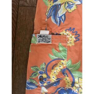 Vtg 90s Polo Ralph Lauren Swimwear Board Shorts Peach Hawaiian Medium/34